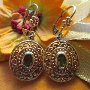 Peridot Gold/Brass Earrings